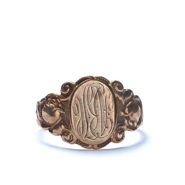 10K Antique Gold Signet Ring #VR0514-01 - Rings