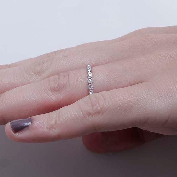 14k Diamond Eternity Wedding Band #L1335W14 - Wedding Bands