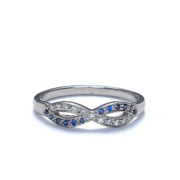 14k Diamond Infinity Wedding Band #L3283 - Wedding Bands