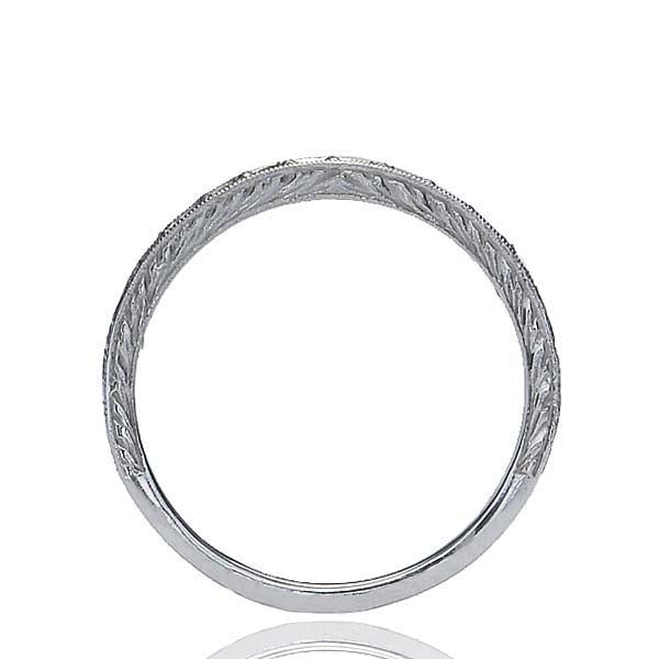 14k Diamond Replica Art Deco Wedding Band #L2240Y14 - Wedding Bands