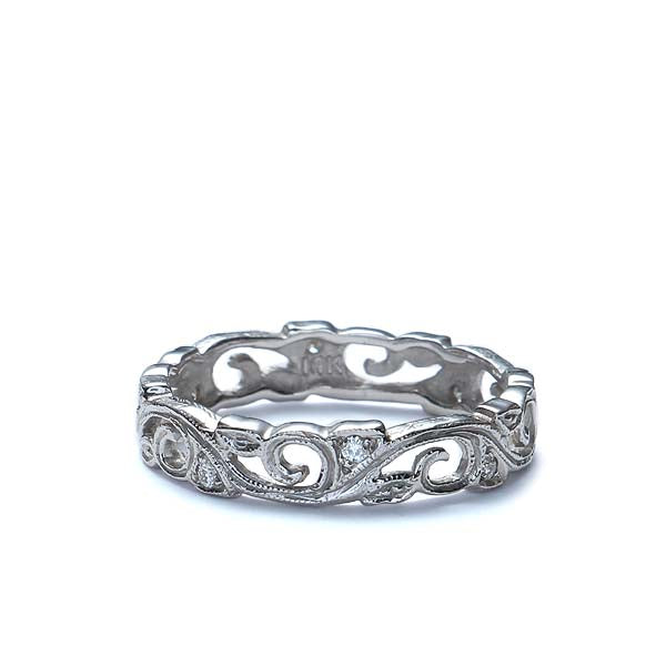 14k Diamond Wedding Band #L2024 14K-2 - Leigh Jay & Co.