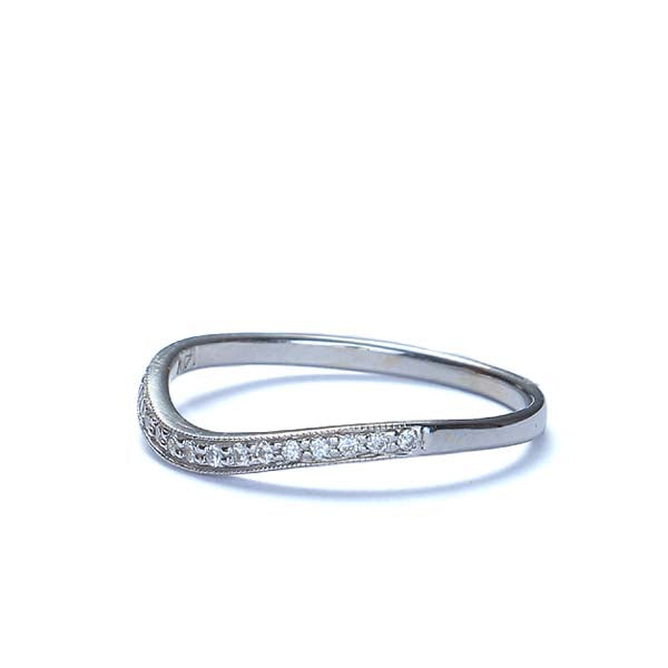 14k Gold and Diamond Curved Wedding Band #L3044WB 14K-1 - Wedding Bands