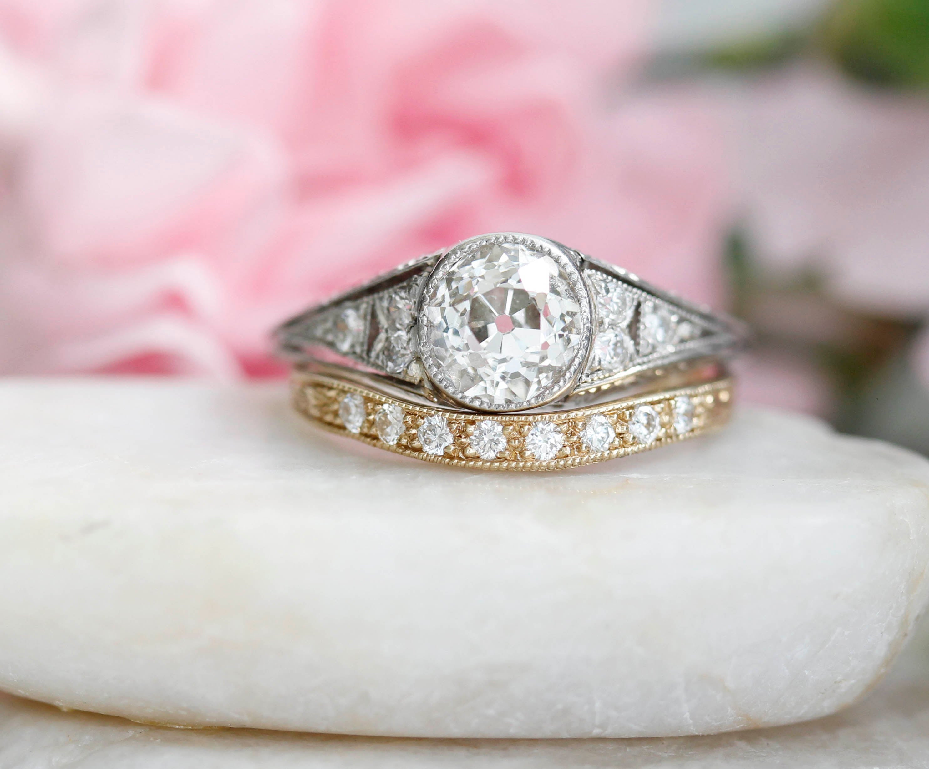 14k Yellow Gold Curved Diamond Band #L1120Y14 Default Title