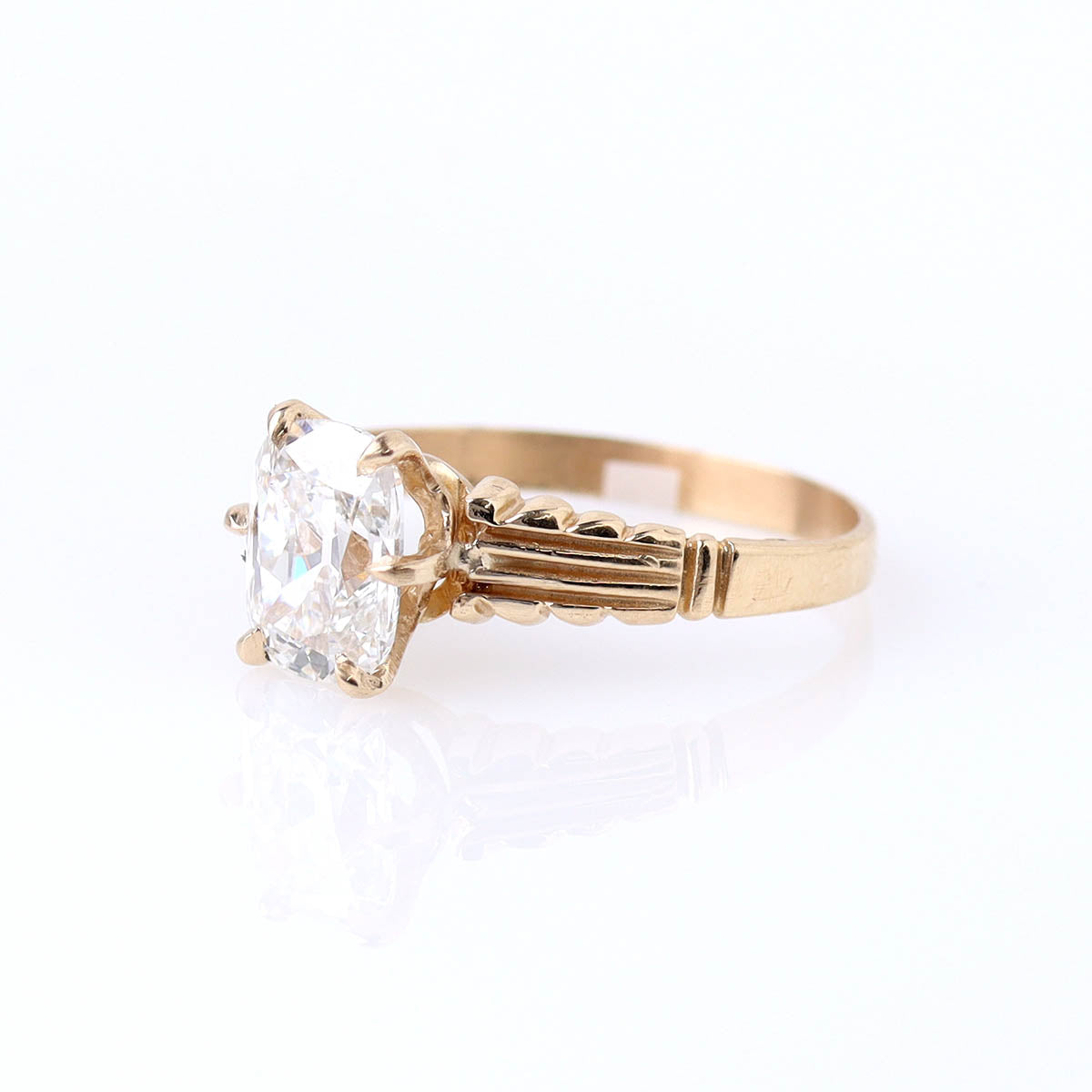 Replica Victorian Old Mine Diamond Engagement Ring #3753Y14-1 - Engagement Rings