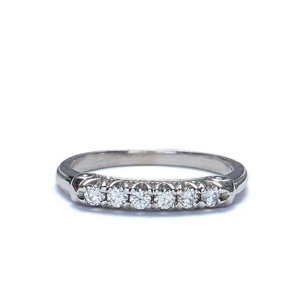 18k Diamond Wedding Band withSapphire #L1276WB-S 18K - Wedding Bands