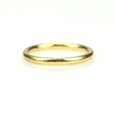 18k Hollow Yellow Gold Band #VR0808-01 - Wedding Bands