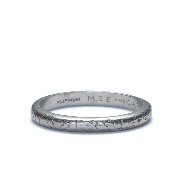 1920s Antique Platinum Wedding Band #VWB-04 - Wedding Bands