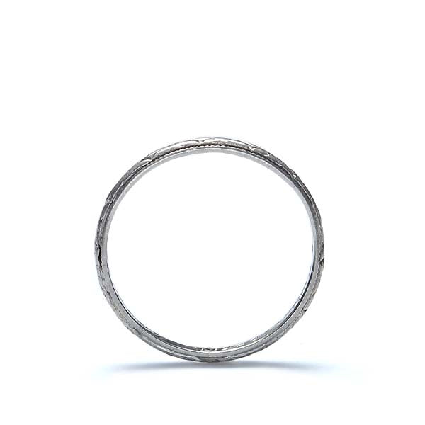 Art Déco Platinum Wedding Band #VR170321-06 - Wedding Bands