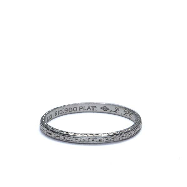 1930s Art Déco Platinum Wedding Band #VR140519-04 - Wedding Bands