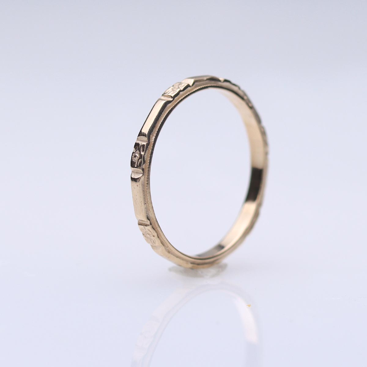 1930s Reproduction Orange Blossom Wedding Band #L1096Y14 - Wedding Bands