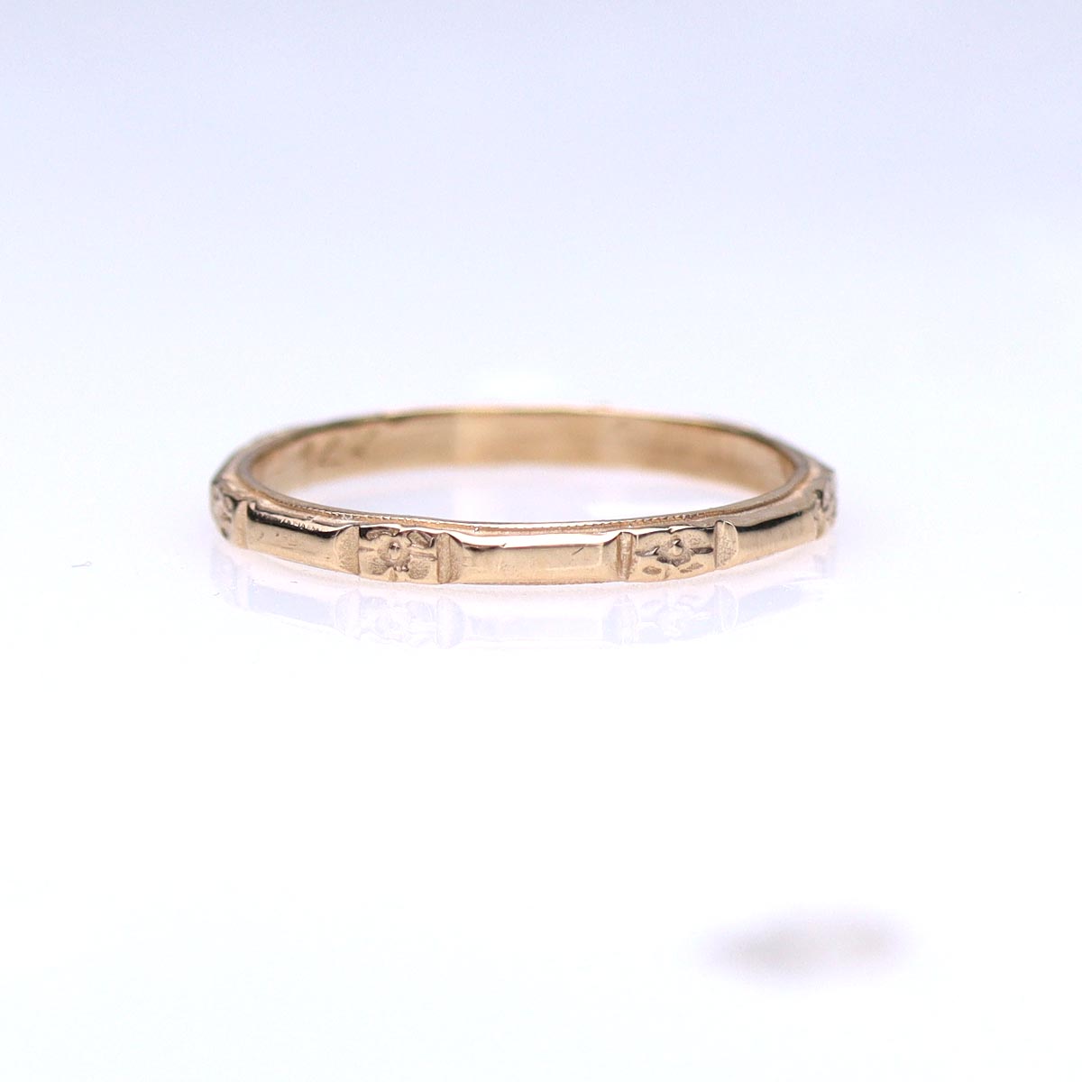 1930s Reproduction Orange Blossom Wedding Band #L1096Y14 - Wedding Bands