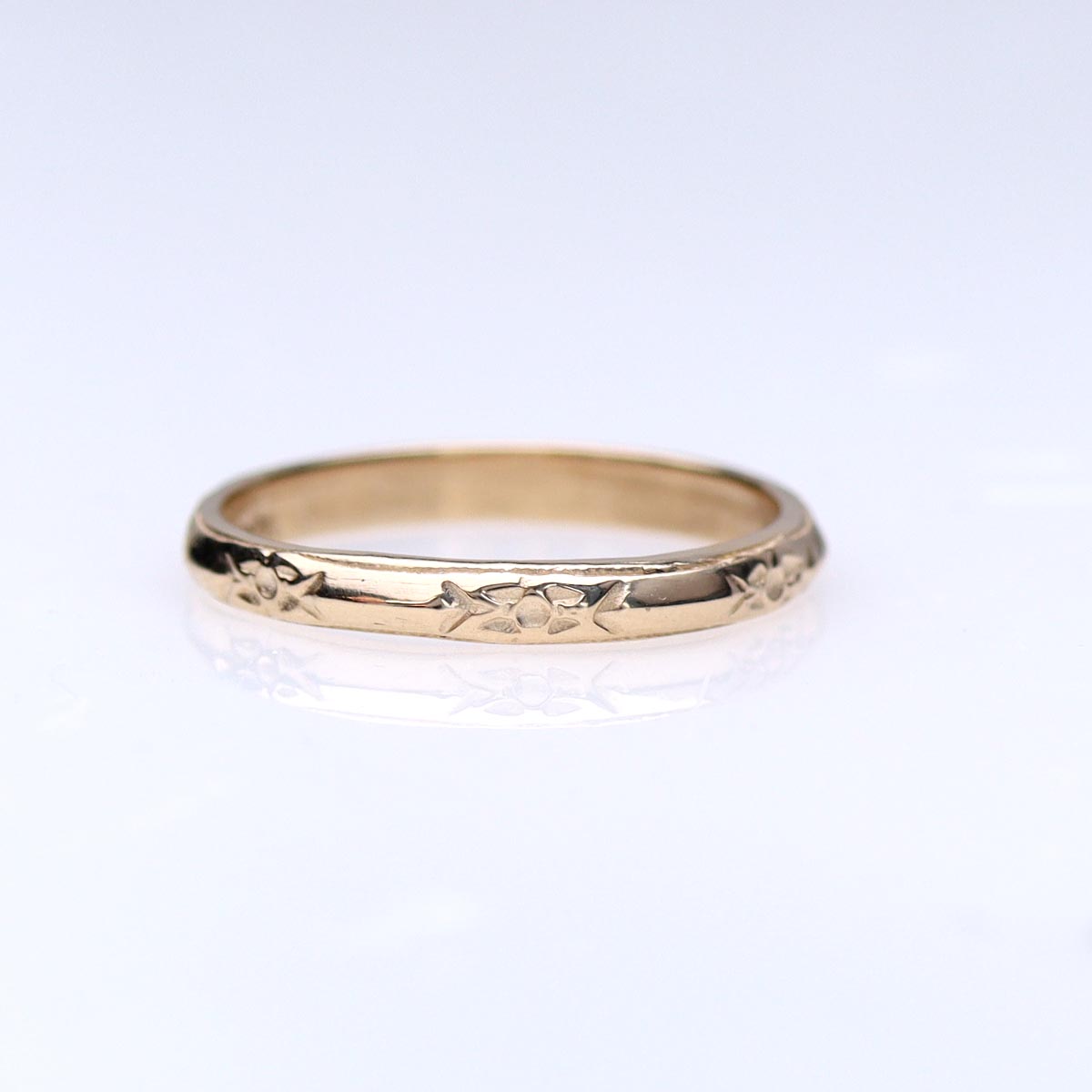 1930s Reproduction Orange Blossom Wedding Band #L1096Y14 - Wedding Bands