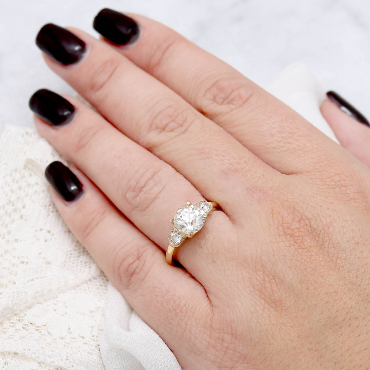 1930s Replica Diamond Engagement Ring #3670-1 - Engagement Rings