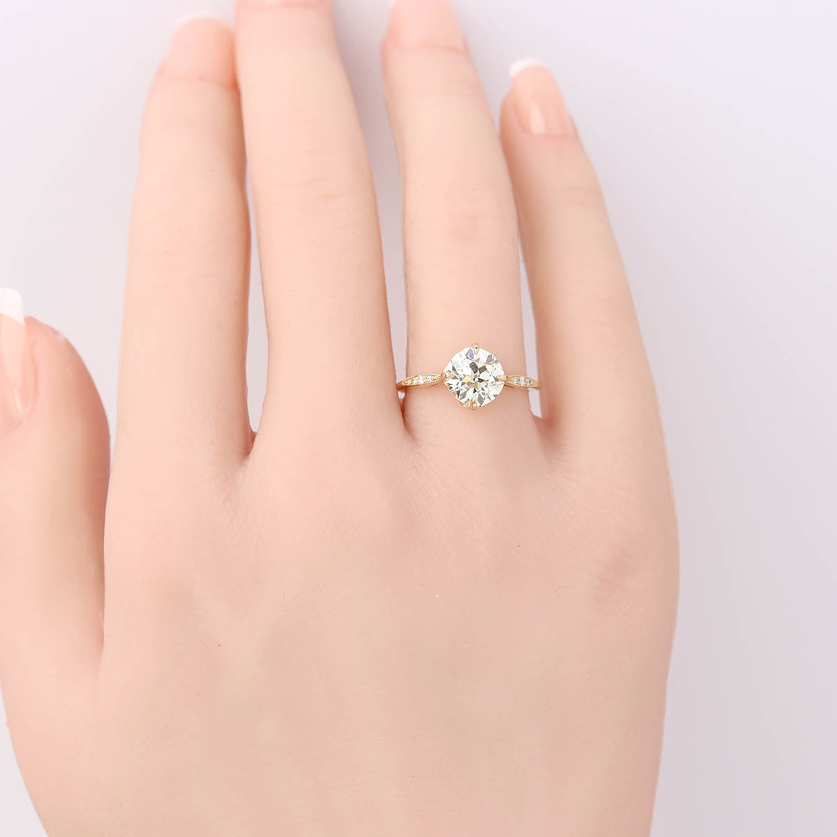 Art Déco Era Reproduction Old European Cut Engagement Ring #2636Z