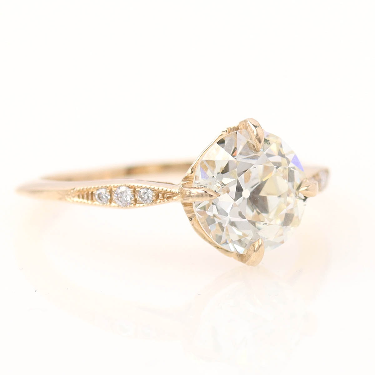 Art Déco Era Reproduction Old European Cut Engagement Ring #2636Z