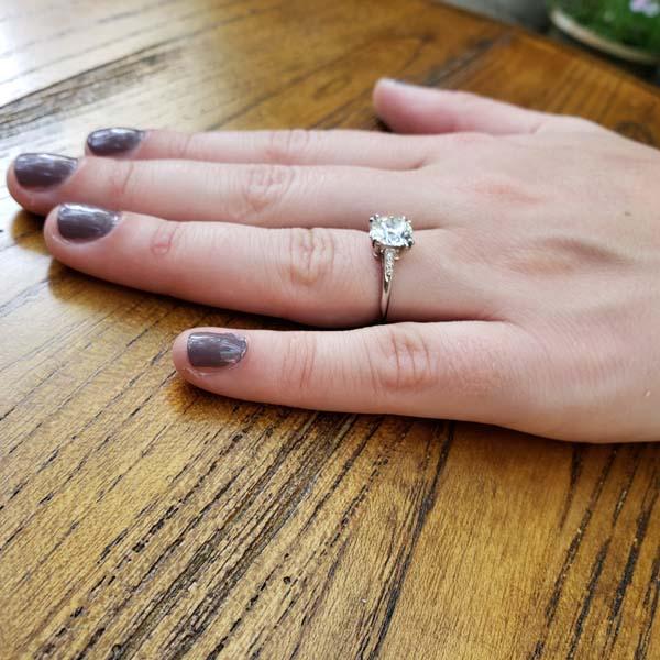 Platinum Reproduction of a 1930s Era Engagement ring #3104-11