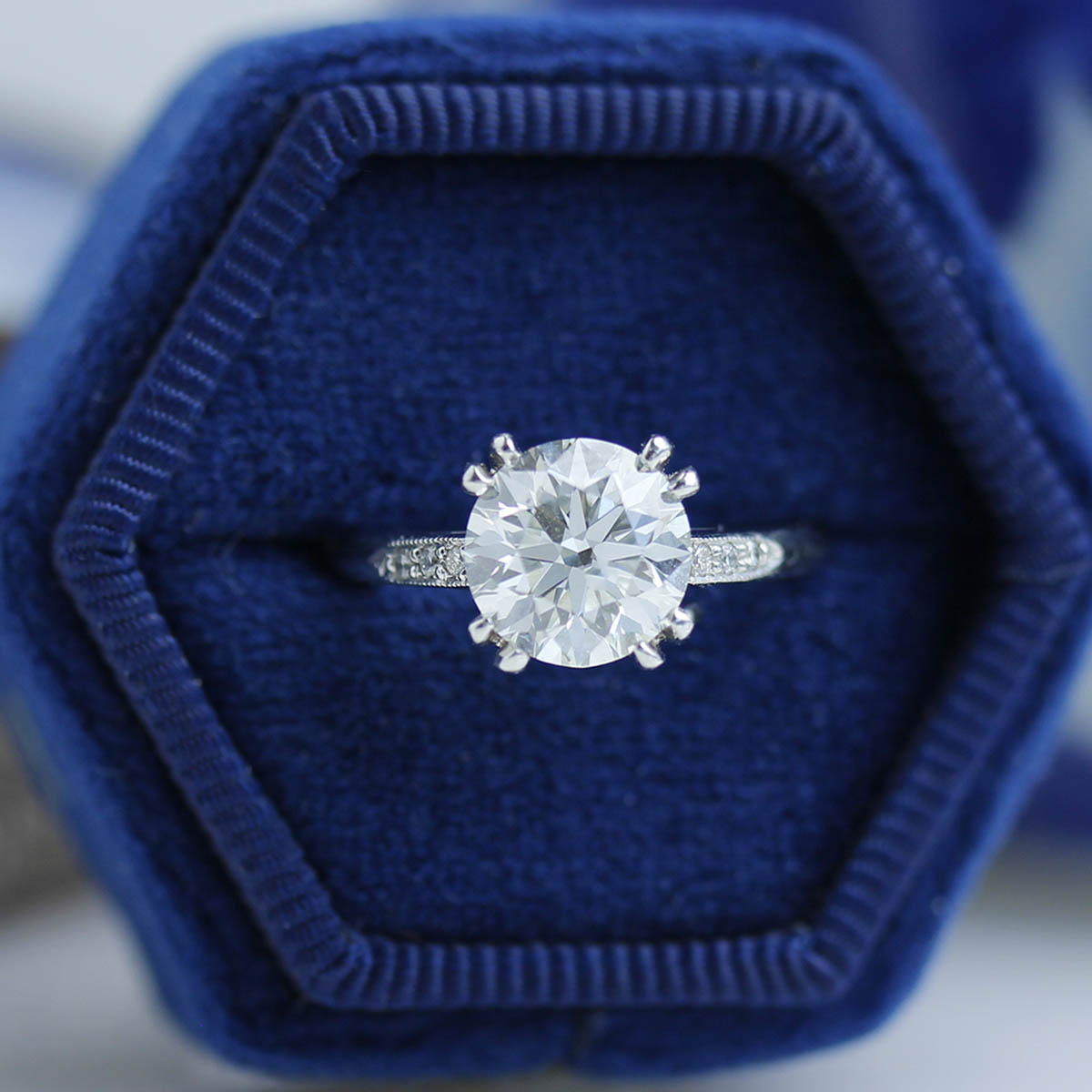 Platinum Reproduction of a 1930s Era Engagement ring #3104-11