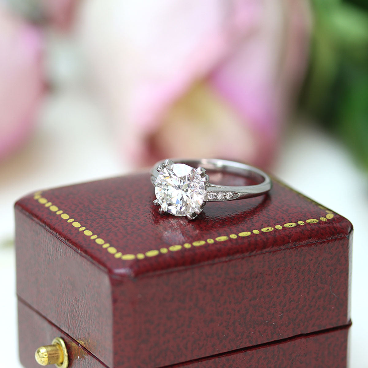 Platinum Reproduction of a 1930s Era Engagement ring #3104-11