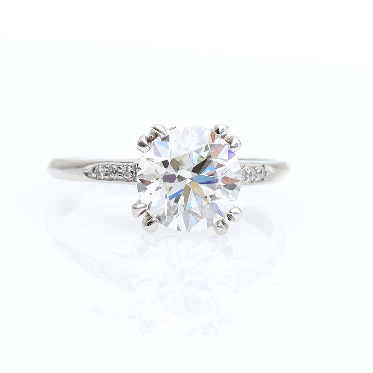 Platinum Reproduction of a 1930s Era Engagement ring #3104-11
