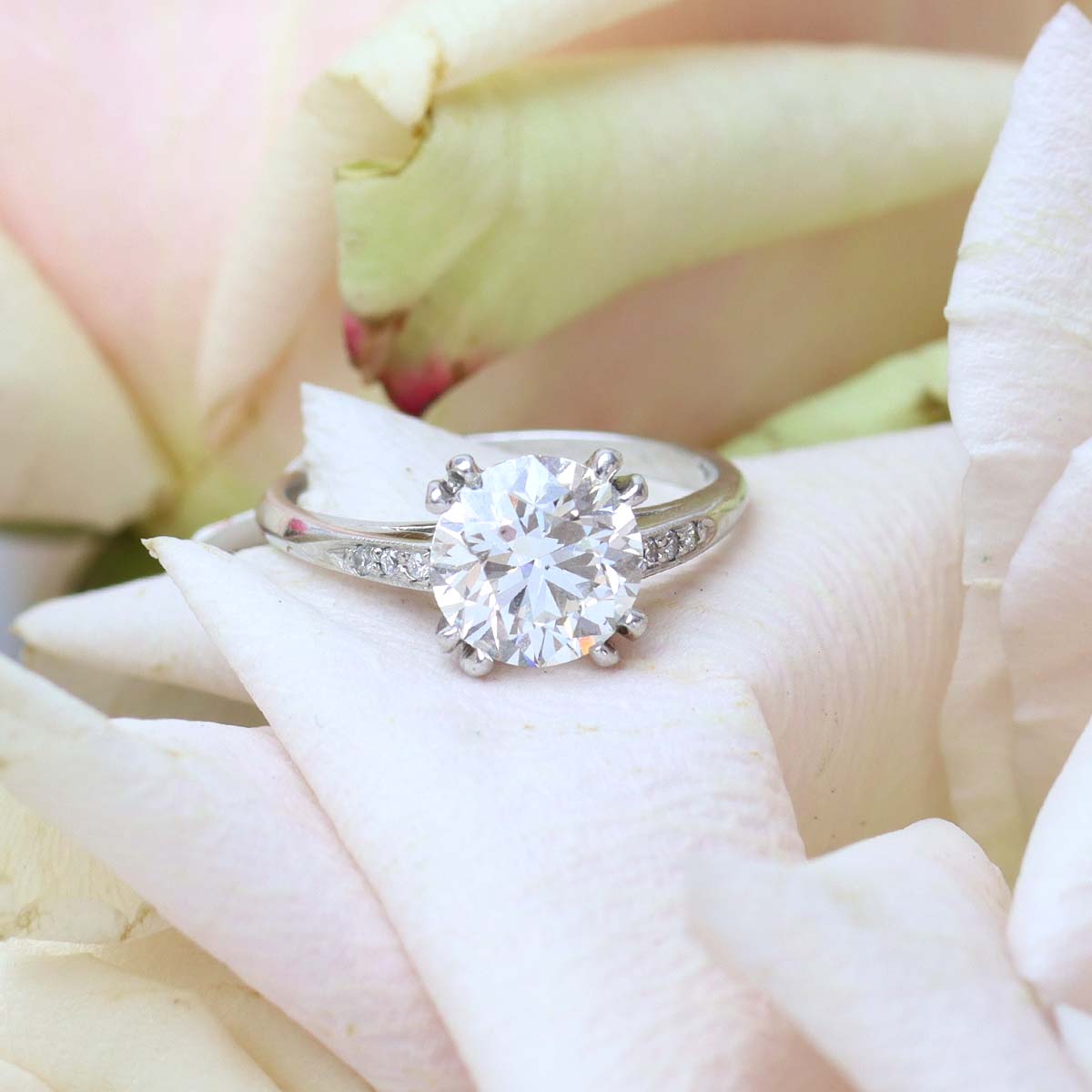 Platinum Reproduction of a 1930s Era Engagement ring #3104-11