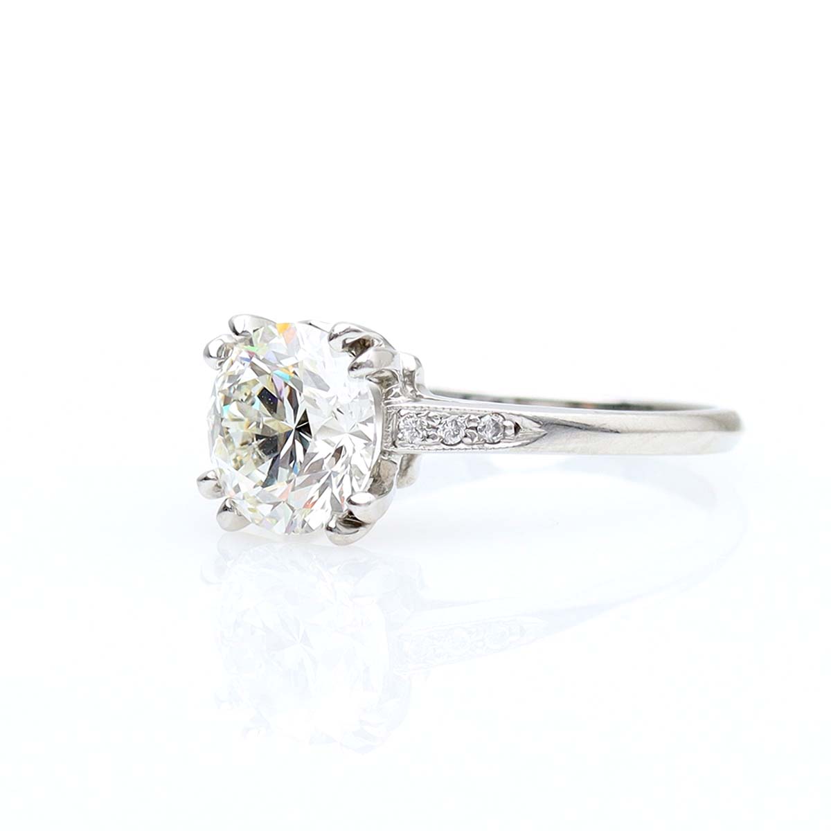 Platinum Reproduction of a 1930s Era Engagement ring #3104-11