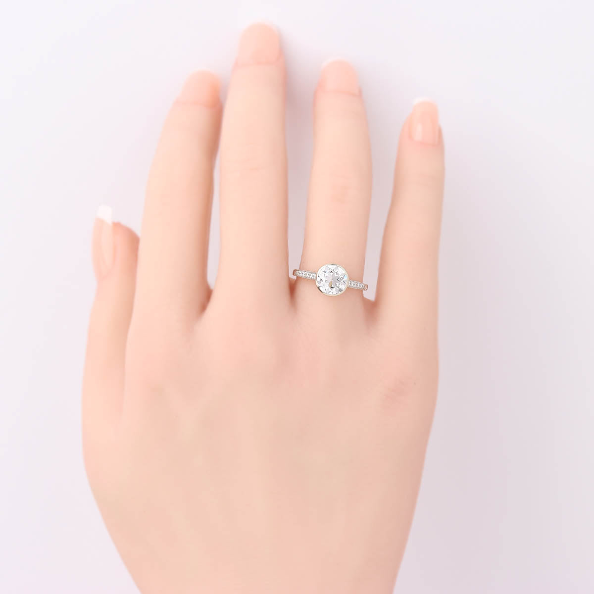 Bezel Set Art Déco Reproduction Engagement Ring #3158BZ-02