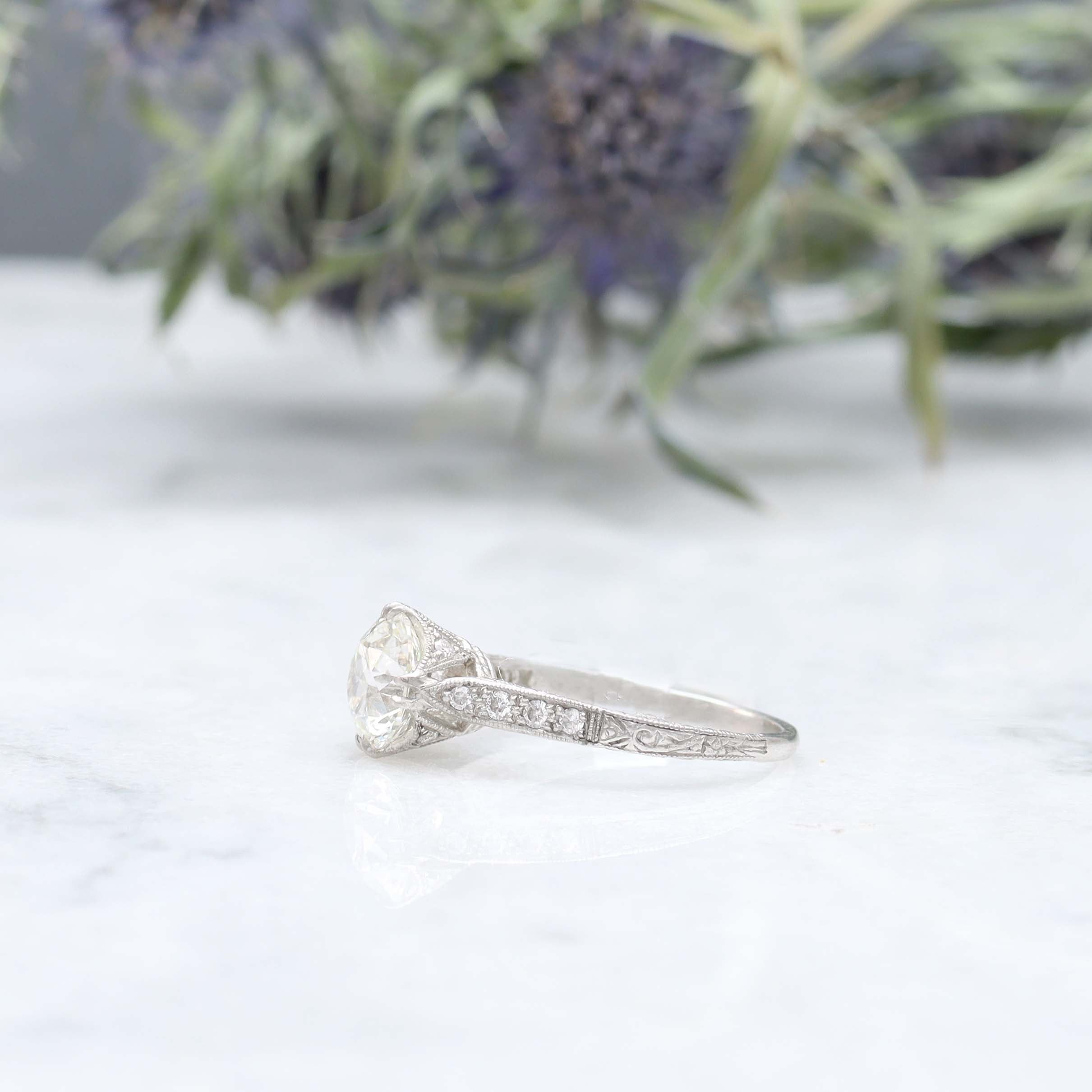 Replica Edwardian Old European Cut Engagement Ring #3174-7