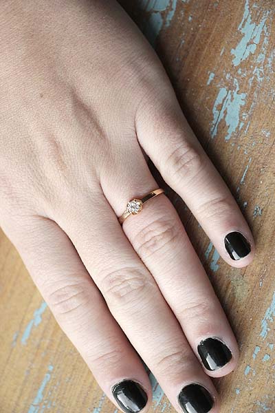 Petite Replica Antique Engagement ring #3261-14 - Leigh Jay & Co