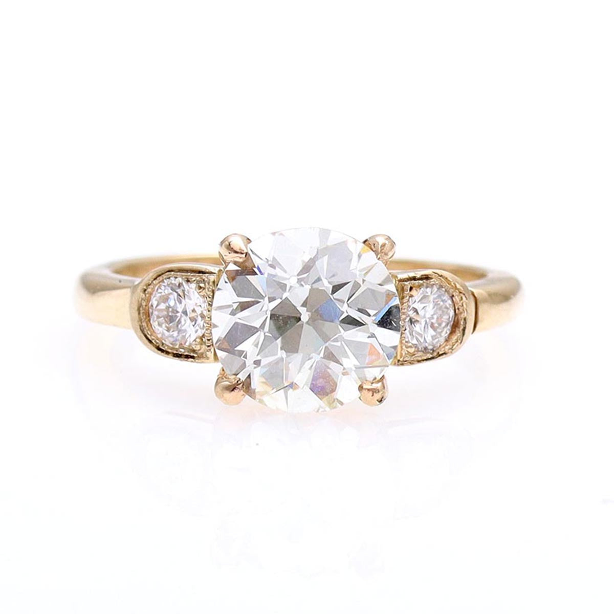1930s Replica Diamond Engagement Ring #3670-1 - Engagement Rings