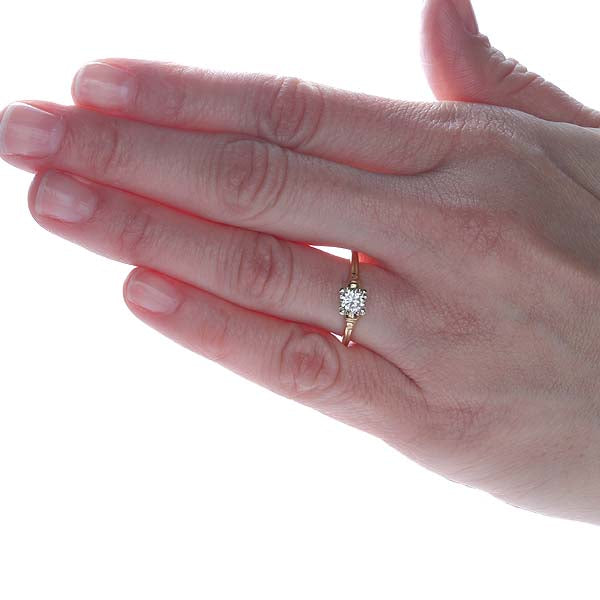 Replica 1940s solitaire engagement ring #3304-01 - Leigh Jay & Co