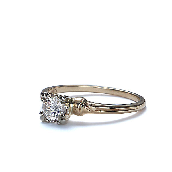 Replica 1940s solitaire engagement ring #3304-01 - Leigh Jay & Co