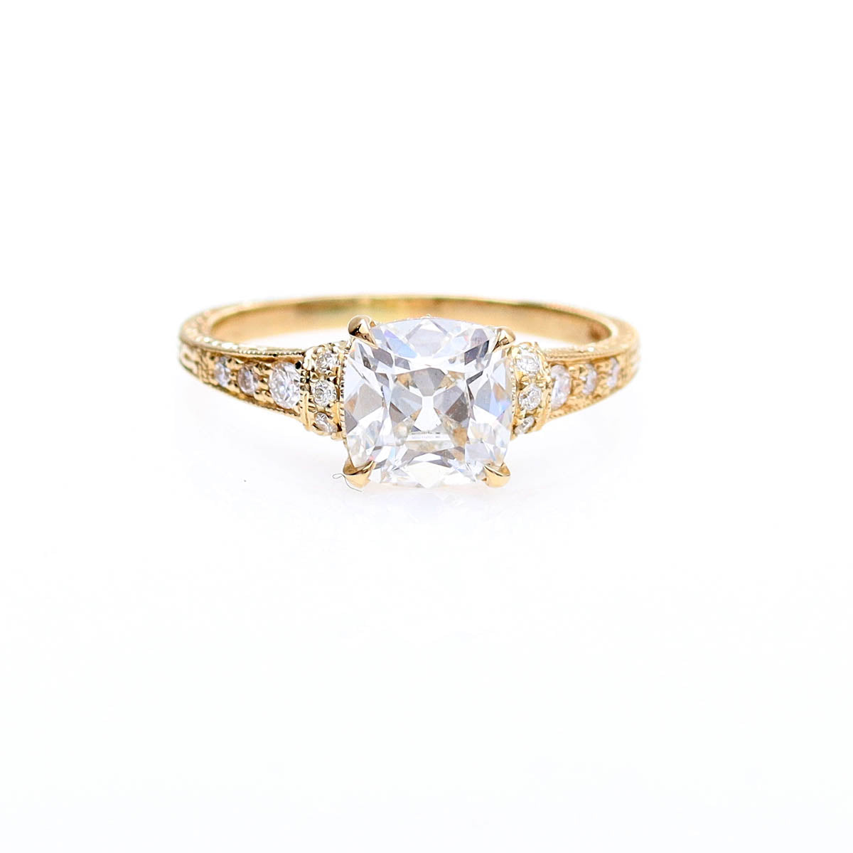 The Lily Engagment Ring With An Old Mine Cut Diamond #3319-10