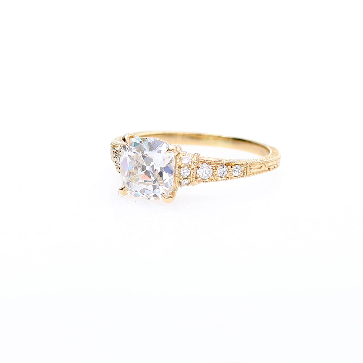 The Lily Engagment Ring With An Old Mine Cut Diamond #3319-10