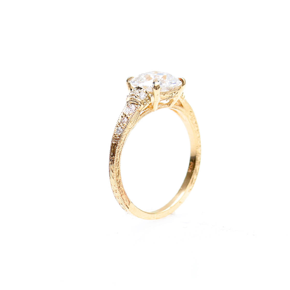 The Lily Engagment Ring With An Old Mine Cut Diamond #3319-10