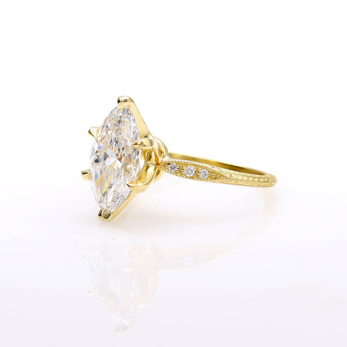 Edwardian Revival Engagement Ring #3604MQHE-6