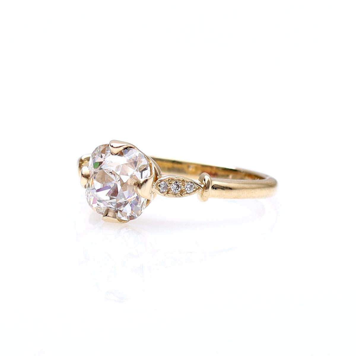 The Zoë Edwardian Inspired Old MineCut Engagement Ring #3606-5