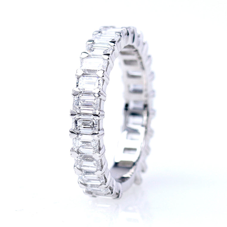 Emerald Cut Diamond Wedding Band #3782-1