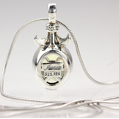 Checkerboard Cut Green Quartz Pendant with chain. #8107N-LQ