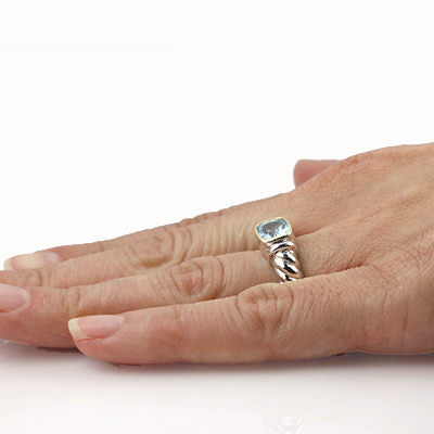 Sterling Silver and 18k gold Gemstone ring #8221R-BT
