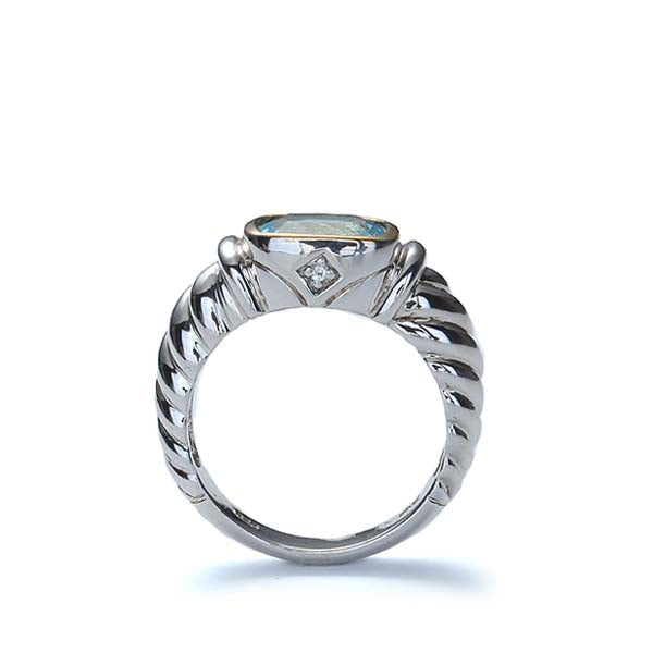 Sterling Silver and 18k gold Gemstone ring #8221R-BT