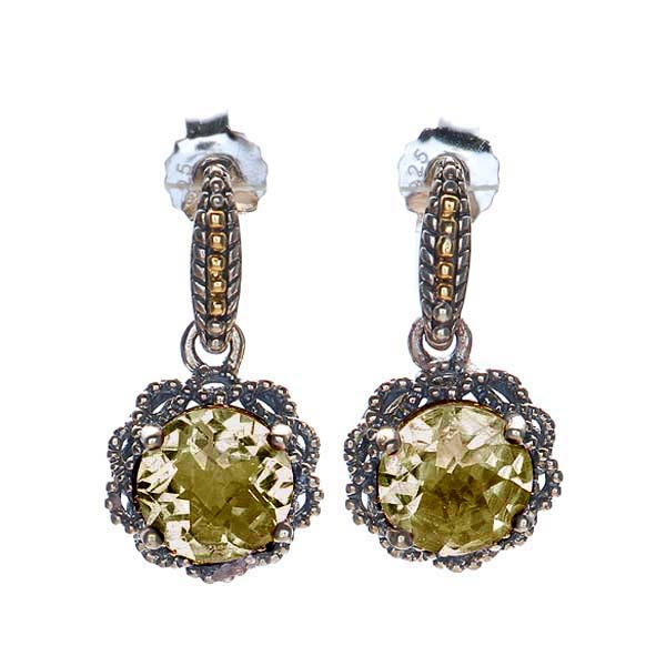 Cognac Quartz Sterling Silver Earrings #8295E-WQ