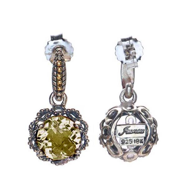 Cognac Quartz Sterling Silver Earrings #8295E-WQ