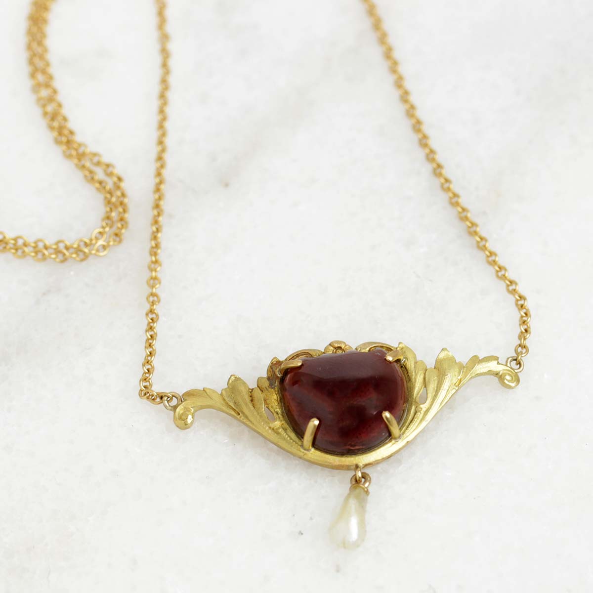 Garnet Art Nouveau Necklace #VP1108-01