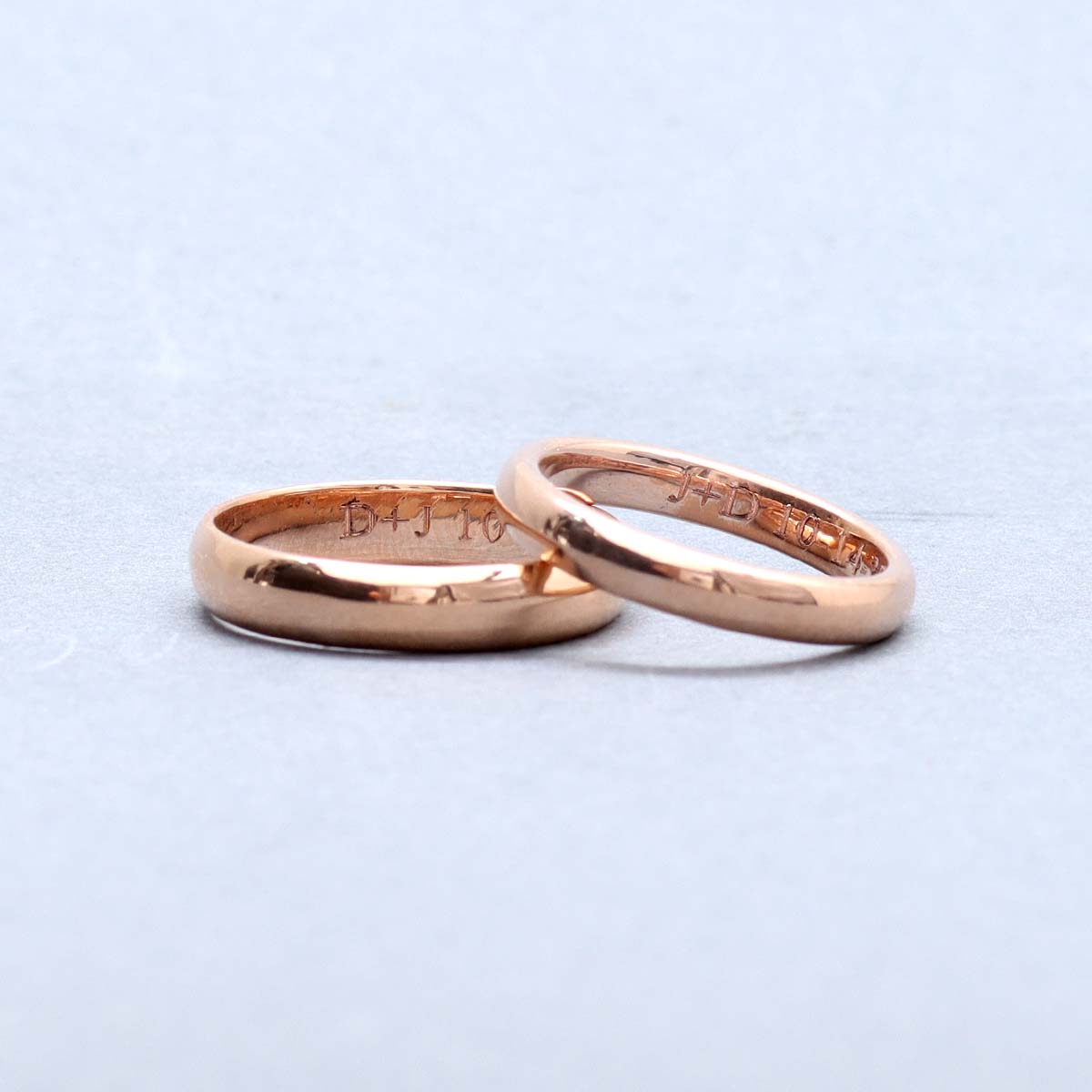 Men's 14k Rose Gold Wedding Band DCF14R3.5MM