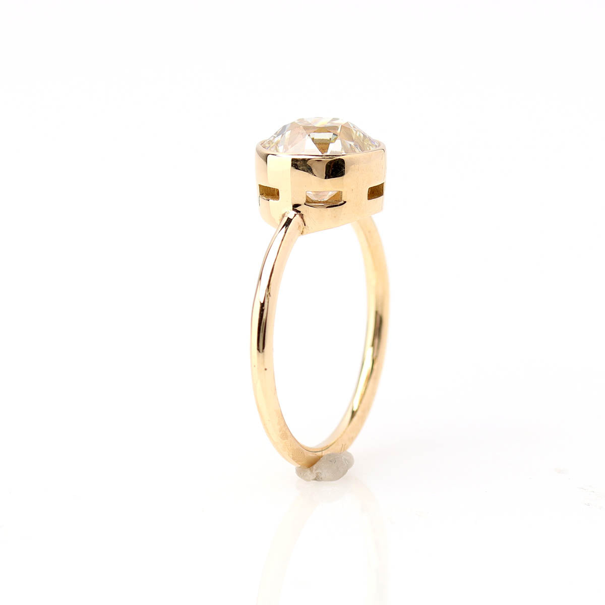 Vintage Inspired Bezel Set Old European Cut Diamond Engagement Ring #LR260516-1