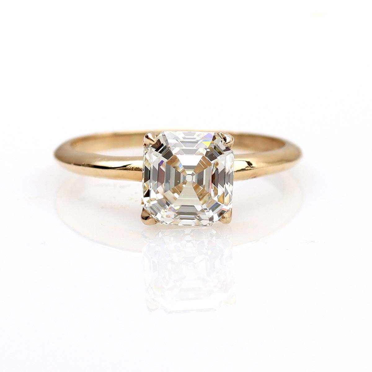 The Chelsea Engagement Ring With A Vintage Asscher Cut Diamond #3615-3