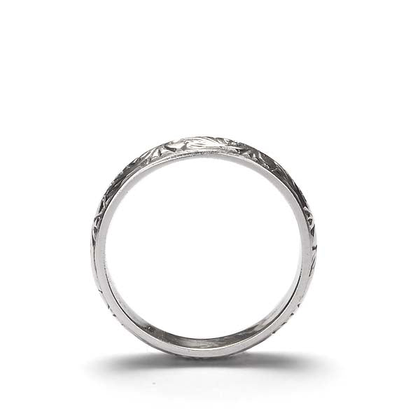 Men's Art Déco Inspired 14k Gold Wedding Band #L1039