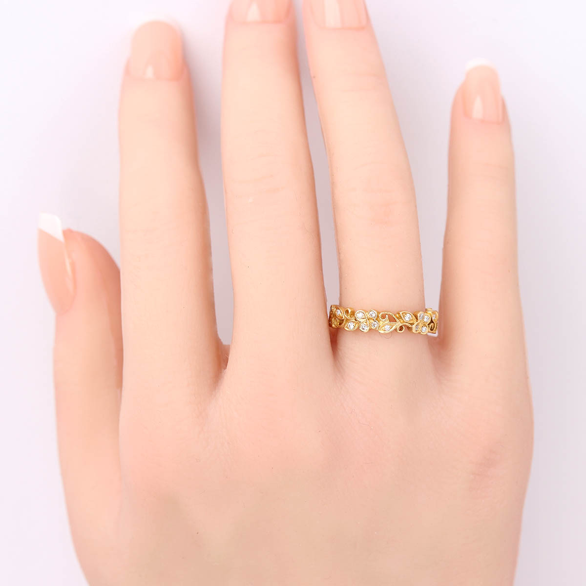 18k Yellow Gold Diamond Wedding Band #L2109Y18-1