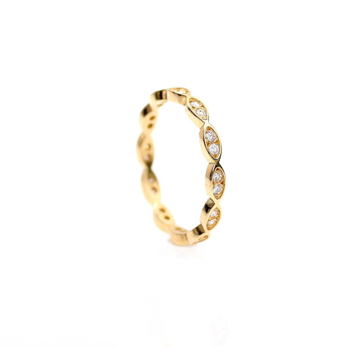Diamond Wedding Band with Marquise Pattern #L2202Y14-2 Default Title