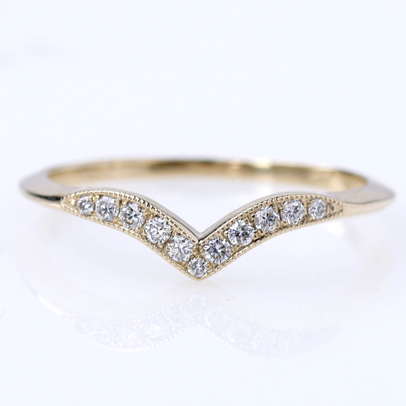 Chevron Style Diamond Wedding Band #L3604AWB